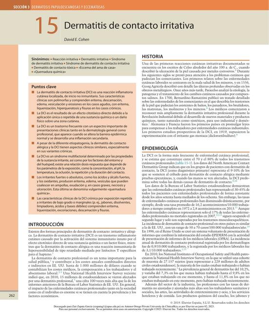 Dermatitis de Contacto Irritativa 