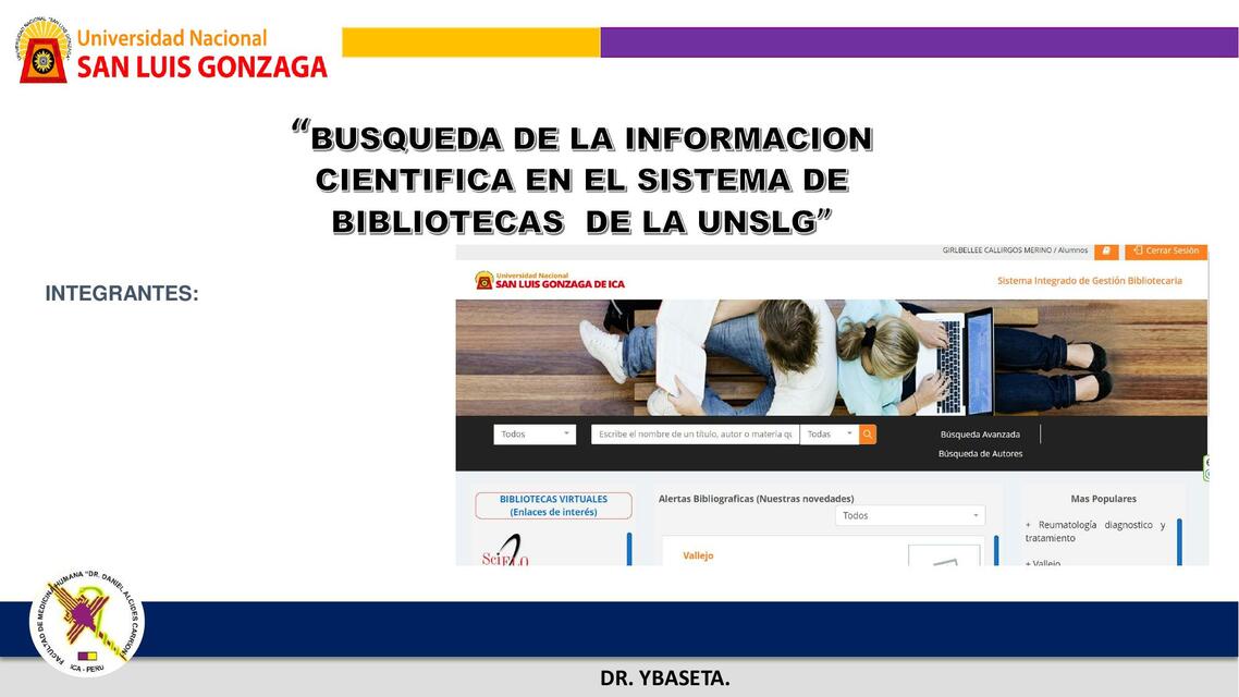 Busqueda de la informacion cientifica en el sistema de bibliotecas de la UNSLG