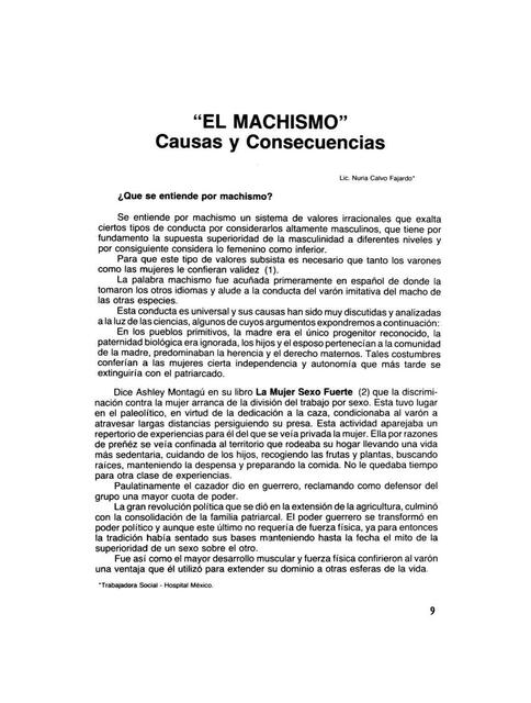 El machismo causas y consecuencias