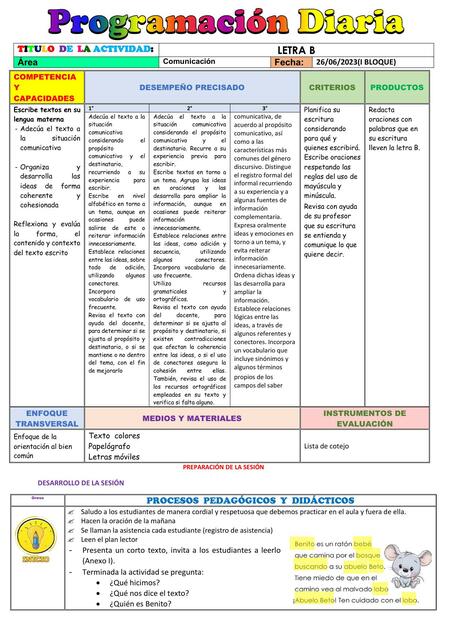 Programacion diaria