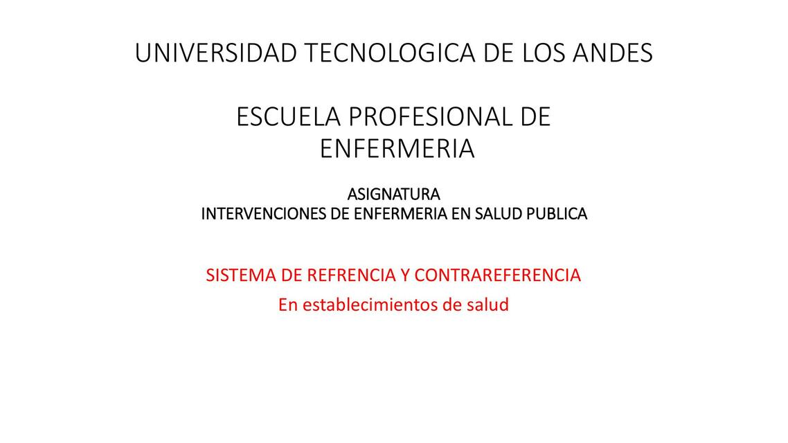 Sistema de referencia y contrareferencias