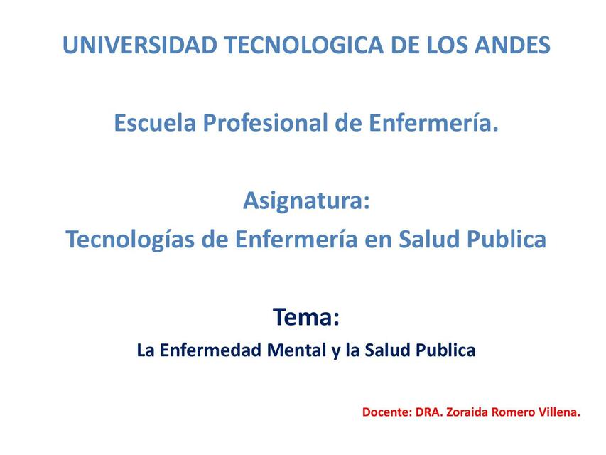 Tecnologias de enfermeria en salud publica