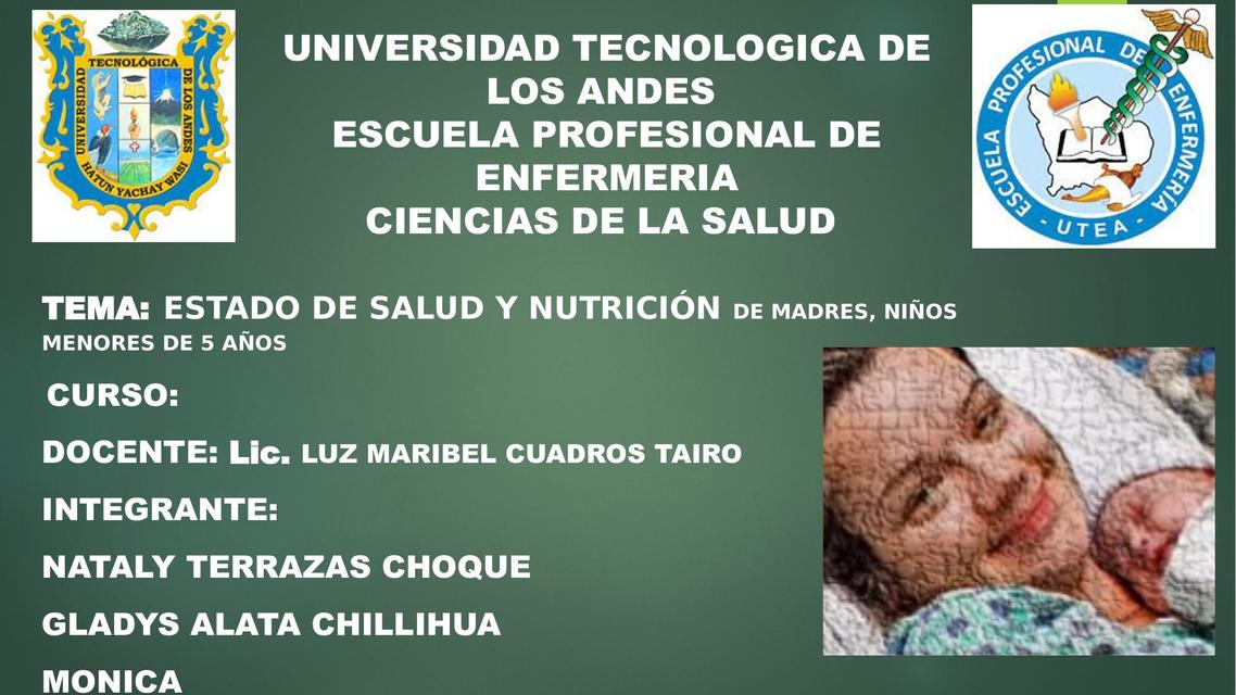 Estado de salud y nutrición 