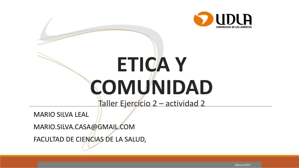 Etica y Comunidad  