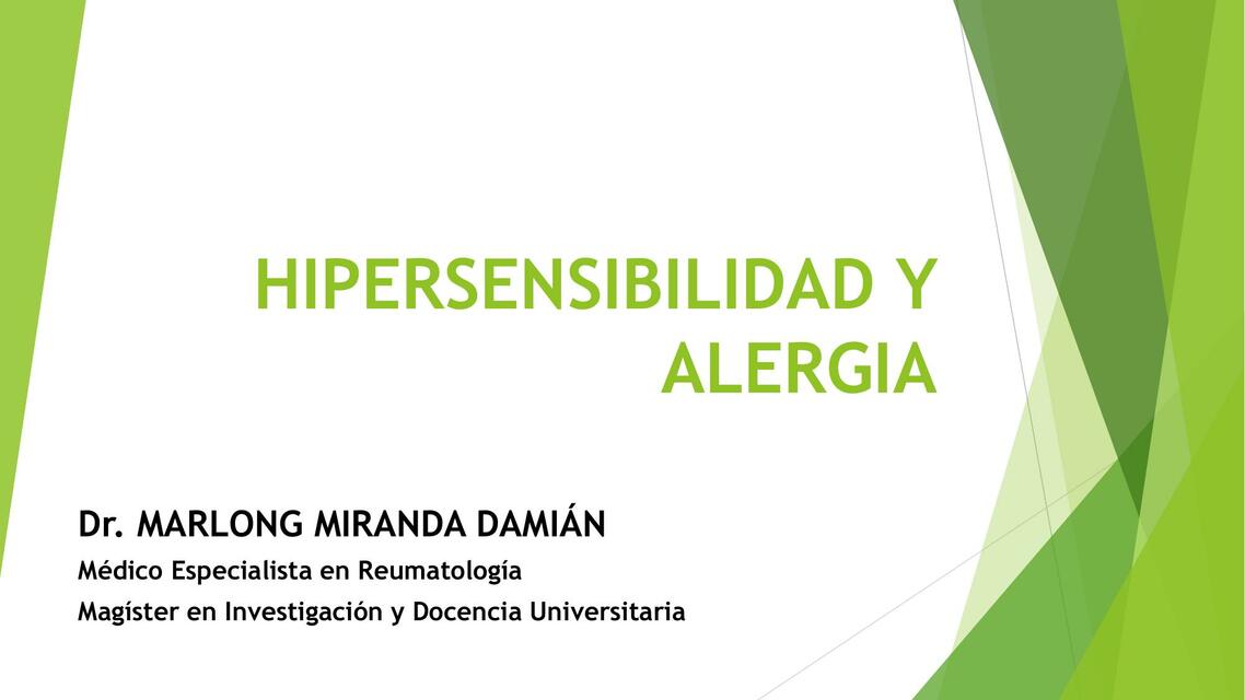 Hipersensibilidad y Alergia