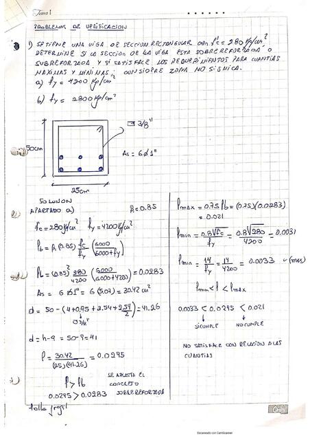 Diseño y verificación en vigas