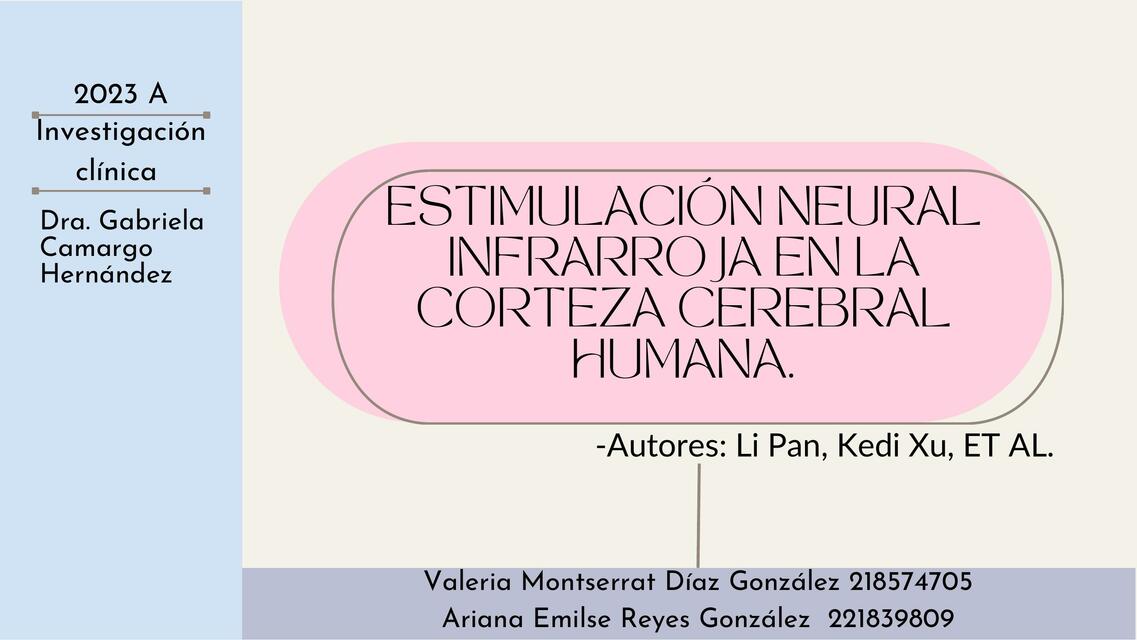 Análisis de artículo estimulación neuronal en la  corteza cerebral humana.