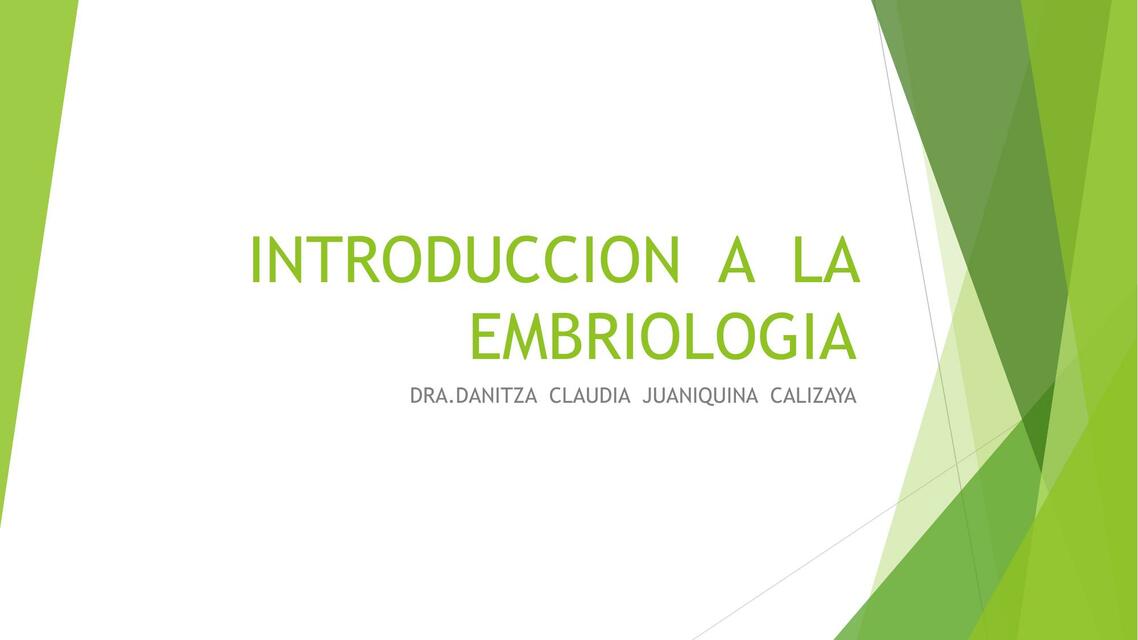 Introducción a la Embriología 