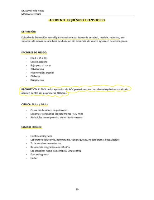AIT Accidente isquémico Transitorio Valentina Lopez uDocz