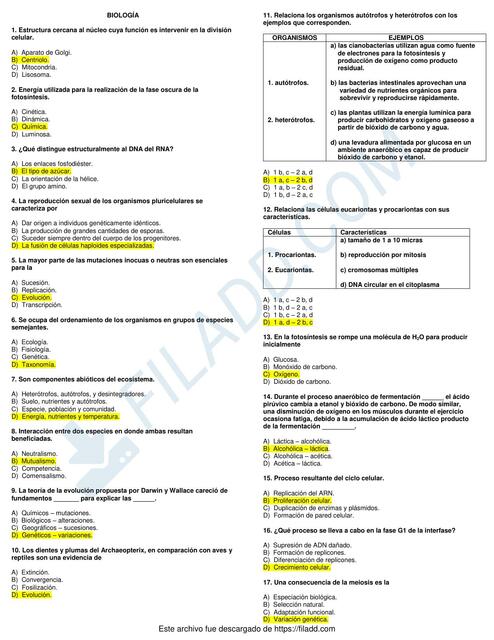 Biologia preguntas