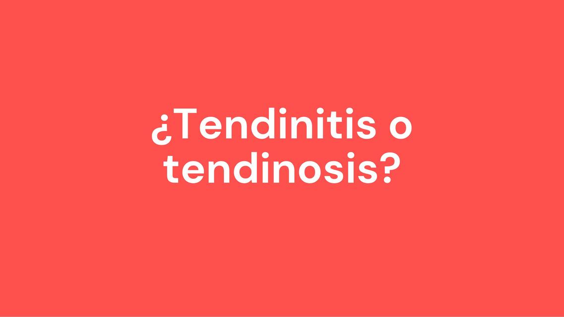 TENDINITIS