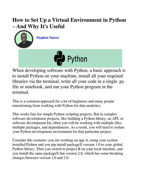 How to Set Up a Virtual Environment in Python – And Why It's Useful