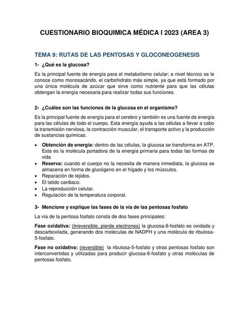 Rutas de pentosas y gluconeogénesis 