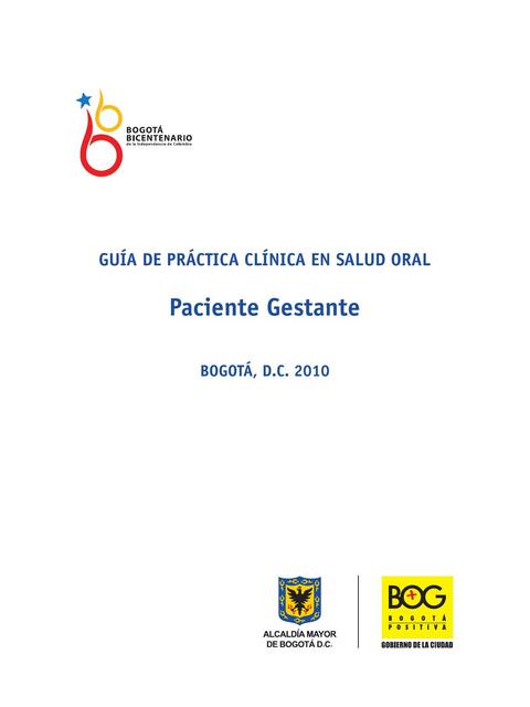 Guía de Práctica Clínica en Salud Oral- Paciente Gestante 