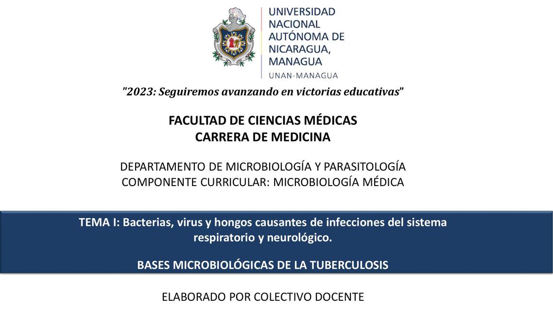 Bases microbiológicas de la tuberculosis 