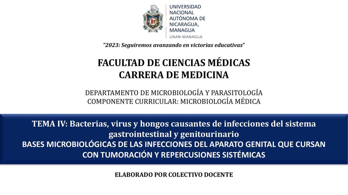 Bases microbiológicas de las infecciones del aparato genital que cursan con tumoración 