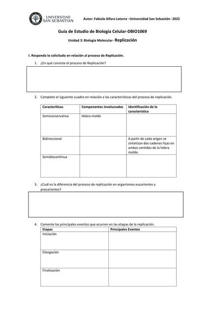 Biología Molecular- Replicación