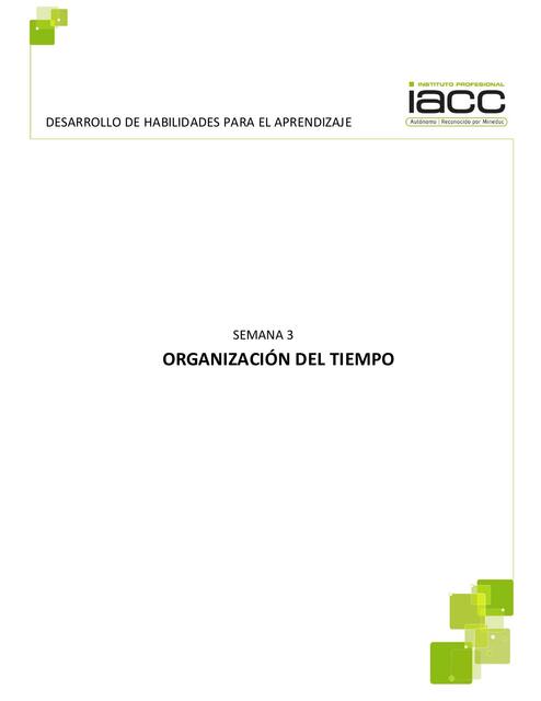 Organizacion del tiempo