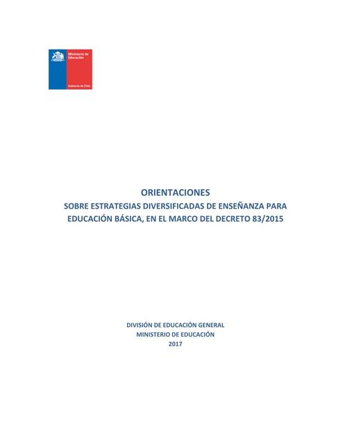 Orientaciones sobre estrategias diversificadas de enseñanzas para educacion basica