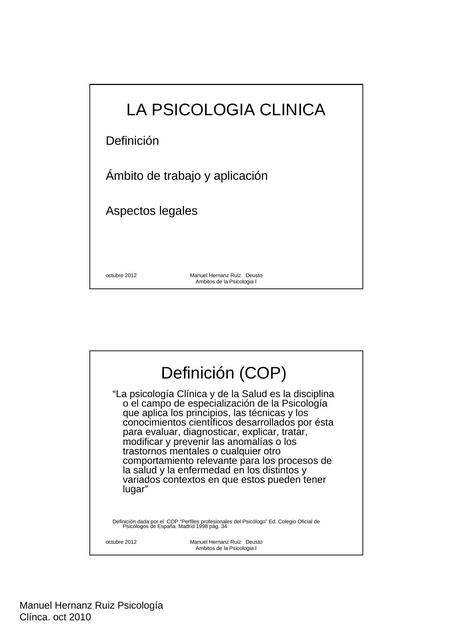 La Psicología Clínica