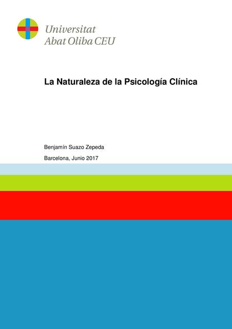 La Naturaleza de la Psicología Clínica 