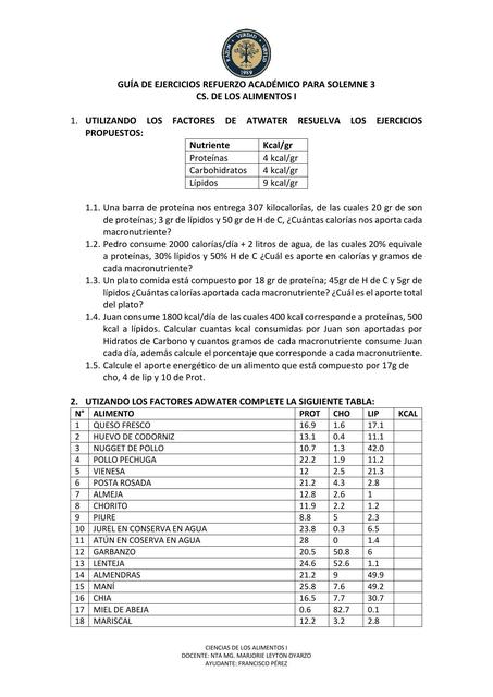 Guia de ejercicios refuerzo académico  