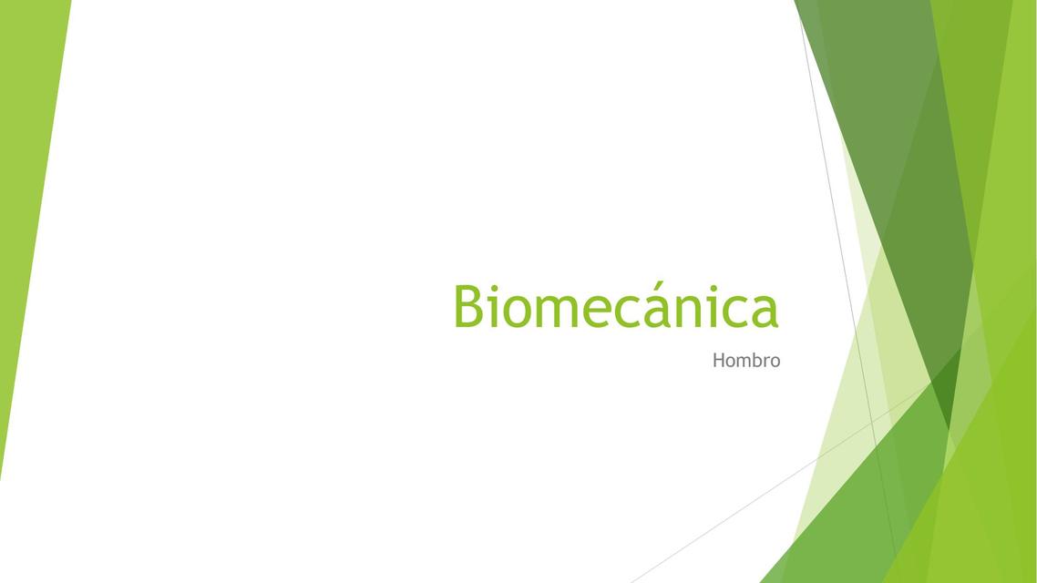 Biomecanica Hombro 