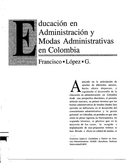 HISTORIA DE LA ADMINISTRACIÓN EN COLOMBIA