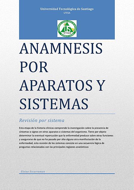 Anamnesis por aparatos y sistemas