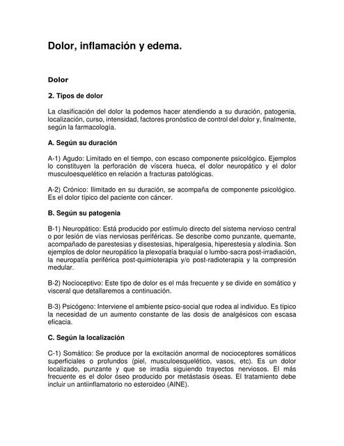 dolor inflamación y edema documento