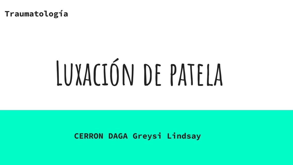 Luxación de patela