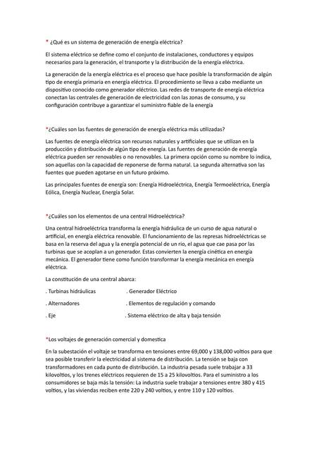 ¿Qué es un Sistema de Generación de Energía Eléctrica?