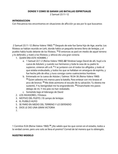 Donde y Cómo se Ganan las Batallas Espirituales 