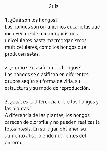 Guía sobre los Hongos 