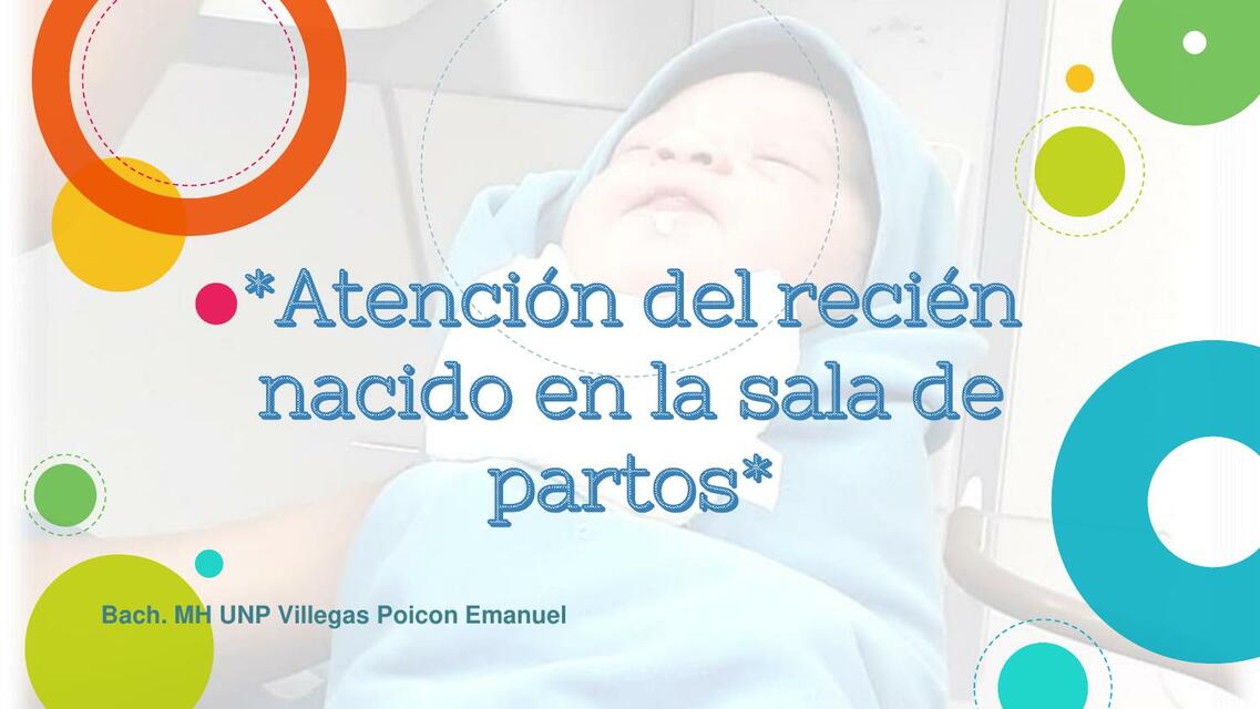 Atención del recién nacido en la sala de partos