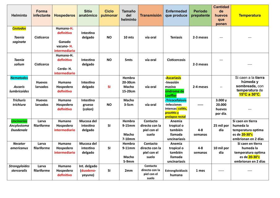 helmintos y protozoarios