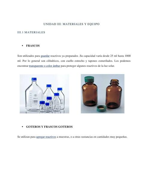 Materiales de Laboratorio