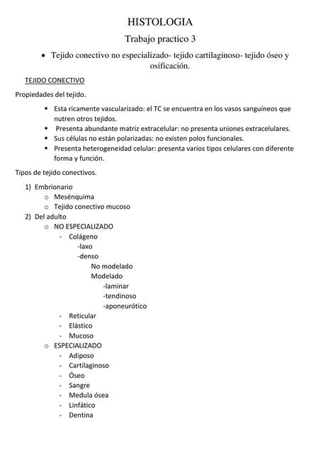 Tejido conectivo no especializado - tejido cartilaginoso y óseo  