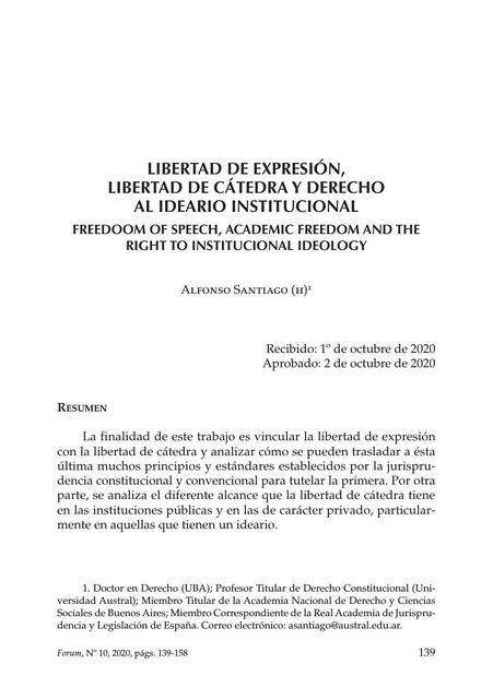 Libertad de  expresión libertad de cátedra  