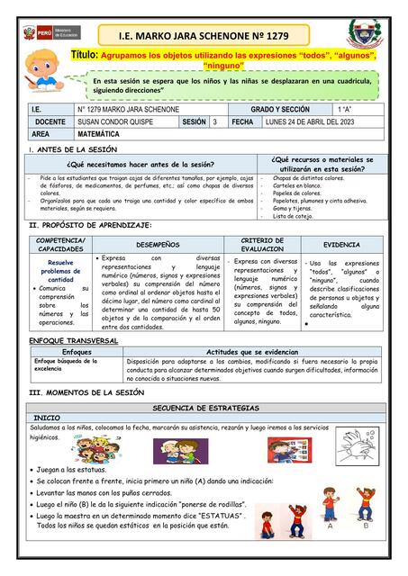 Agrupamos los Objetos Utilizando las Expresiones "Todos", "Algunos", "Ninguno"