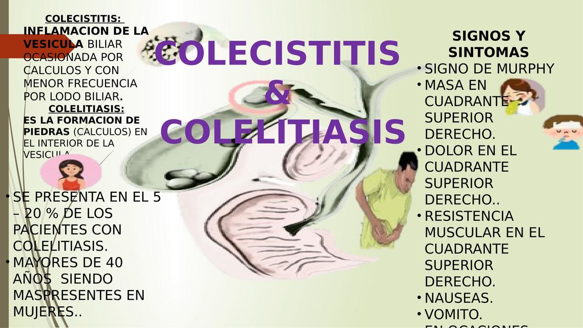 Colecistitis y colelitiasis 