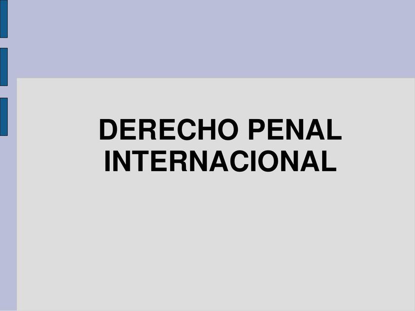 Derecho penal internacional 