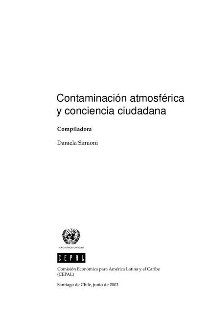 Contaminación atmosférica y conciencia ciudadana 