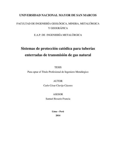 Sistemas de Protección Catódica para Tuberías Enterradas de Transmisión de Gas Natural 