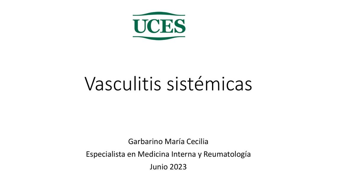 Vasculitis  sistémicas  