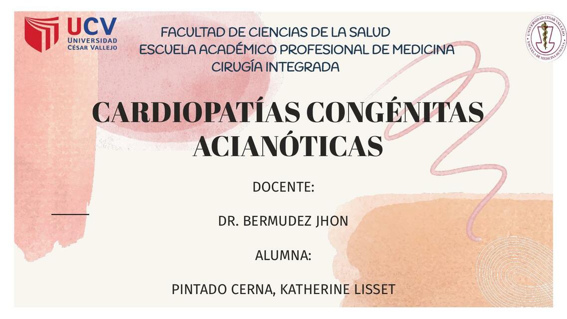 Cardiopatías Congénitas Acianóticas 