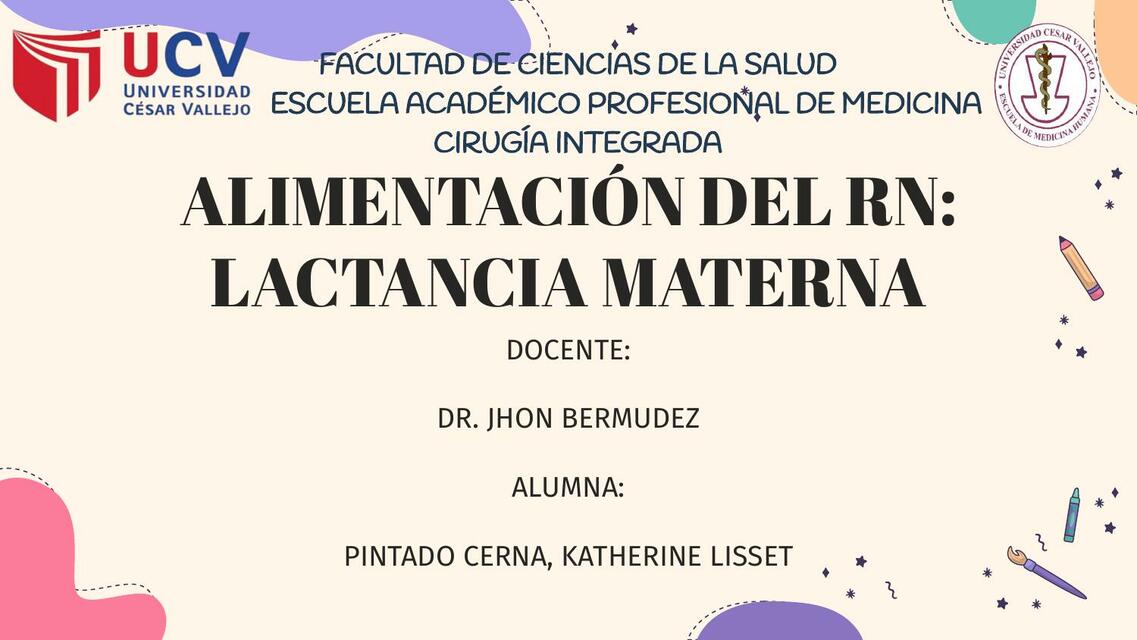 Alimentación del RN: Lactancia Materna 