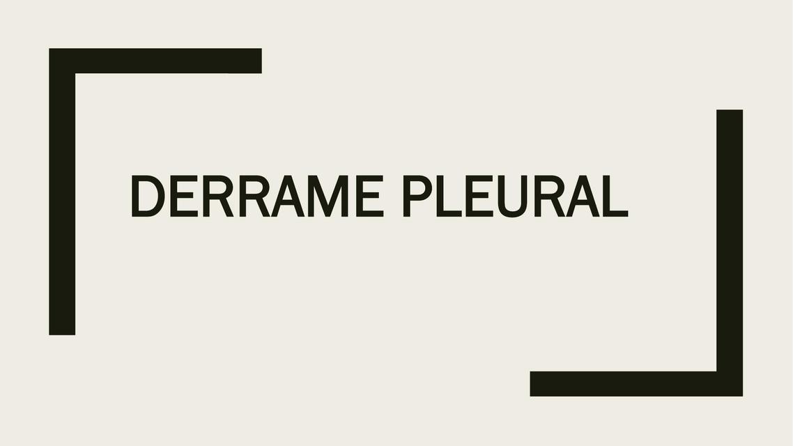 Derrame pleural  