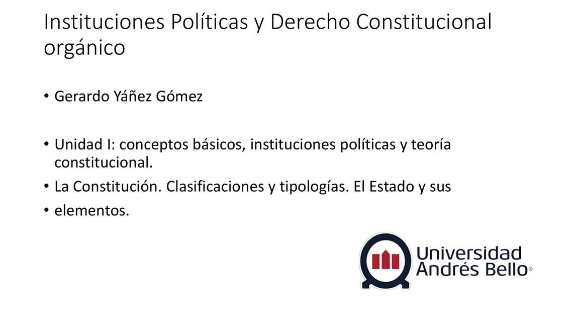 Instituciones Políticas y Derecho Constitucional 