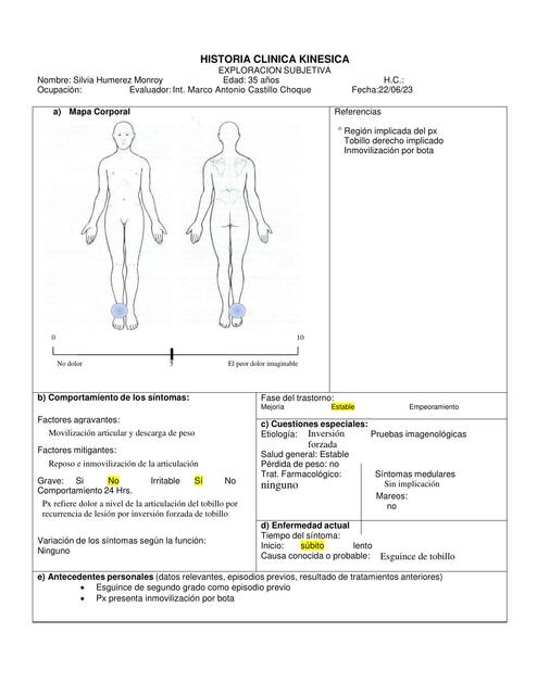 Historia Clínica Kinésica 